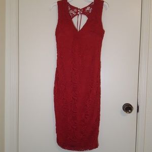 Red lace dress